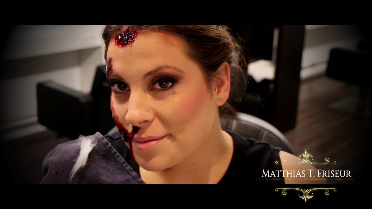 Halloween Make Up Tutorial Half Bloody Half Beauty Bei Matthias T Friseur Youtube