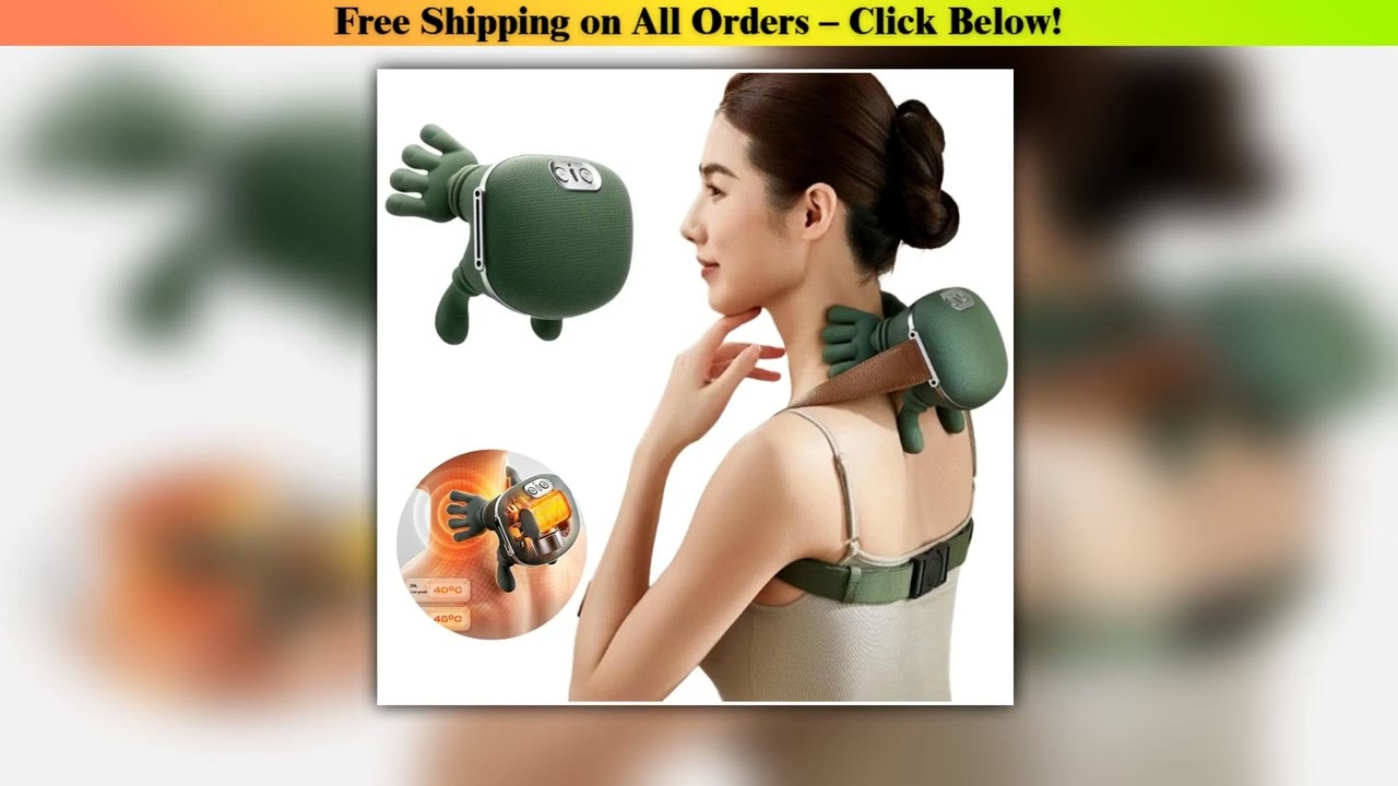 Heated 4D Shiatsu Neck & Back Massager Electric Deep Tissue Kneading Relieves Pain Relaxes Muscles