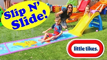 Little Tikes Wet & Dry First Slip N Slide & Water Balloon Fight Family Summer Fun + Roller Coaster