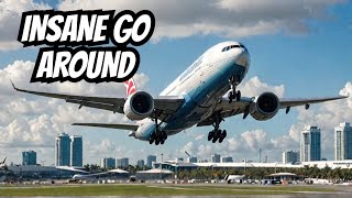 EXTREME Plane Spotting Miami Airport Go Around Landing Boeing 777 AIR CANADA