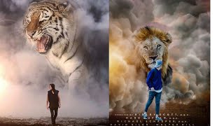 PicsArt somke bomb lion photo editing tutorial best photo editing step by step screenshot 5