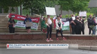 Fayetteville High School students walk out in solidarity with Palestine