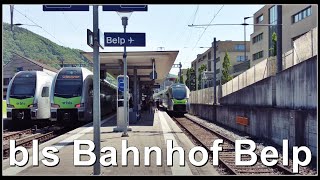 Swiss railroad crossing and station / Bahnübergänge und BLS Bahnhof Belp, Kanton Bern, Schweiz 2022