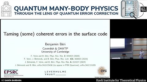 Taming coherent errors in the surface code | Benjamin Beri (Cambridge)