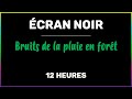 Ecran noir 12 heures  pluie dans la foret