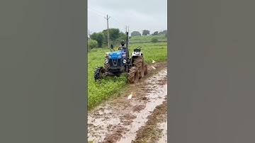 Powertrac 4wd tractor working in mud #shorts #trending #tractor