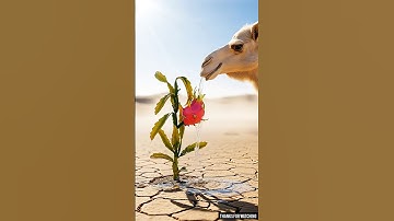 camel saved dragon tree from drying by watering it #ai #tree #save #zebra #shorts