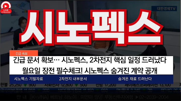 긴급 문서 확보… 시노펙스, 2차전지 핵심 일정 드러났다! 월요일 장전 필수체크⚡ 시노펙스 숨겨진 계약 공개! 시노펙스, 글로벌 협력 기밀 문서 확인!