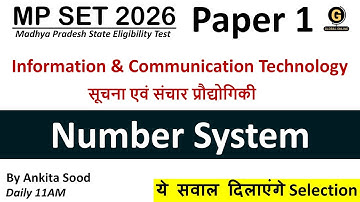 Number System MCQs | Information & Communication Technology | MP SET 2026 Paper 1