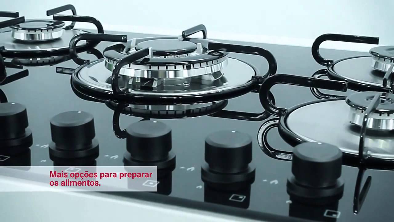 Cooktop a Gás 5 Queimadores Franke Glass 70 GTC Tripla Chama e Vidro