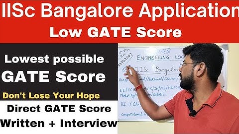 IISc Bangalore Application ll GATE 2025 ll Low GATE Score ll GATE 2025 ll @EngineeringLoop