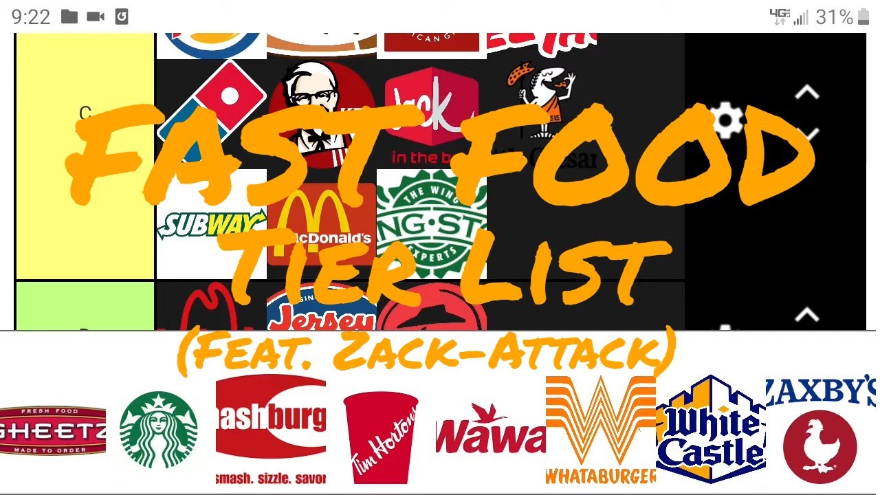 Fast Food Tier List (feat. Zack-Attack) - YouTube