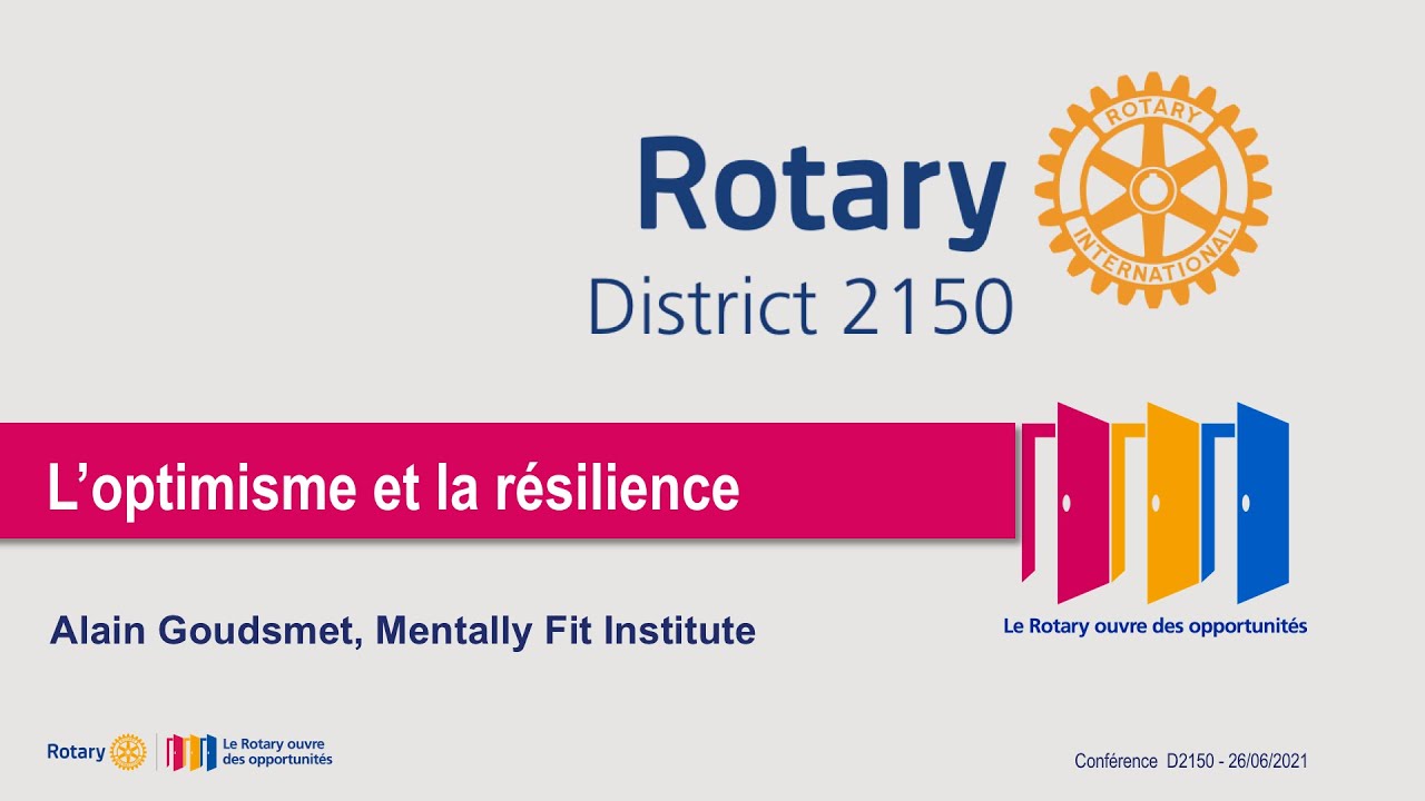Optimisme et Résilience, par Alain Goudsmet, Mentally Fit Institute
