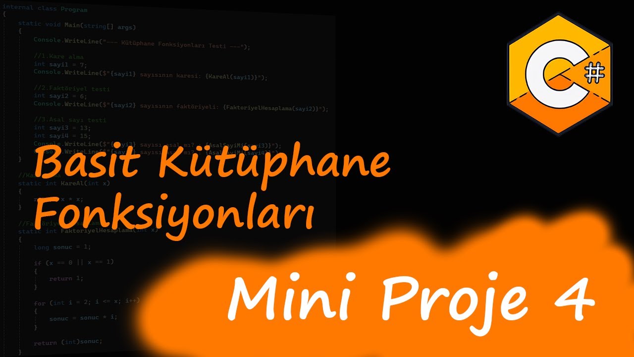 C# Eğitim Kampı Mini Proje 4 | Basit Kütüphane Fonksiyonları - YouTube