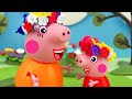 Flower wreath on head, Peppa Pig Animation