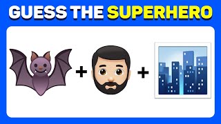 Guess the Superhero by only 3 Emoji🦸🏻‍♂️🦇Marvel \& DC Superheroes | Emoji Quiz | 20 Levels