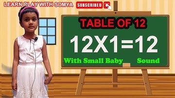 12-x1=12 Multiplication,Table of Twelve Tables With Somya Multiplication Time of tables -MathsTables