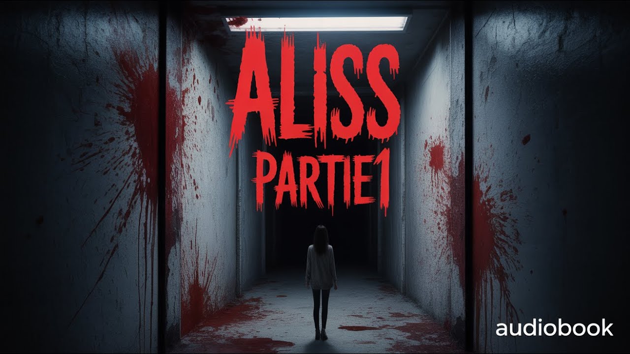 Une jeune fille face à un couloir sanglant et terrifiant