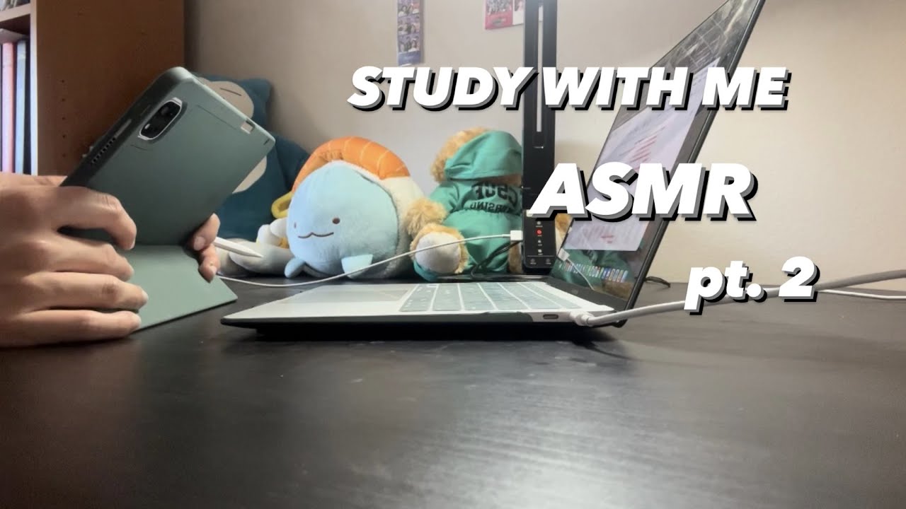 ASMR study with me pt. 2 | whispering, tapping, keyboard sounds - YouTube