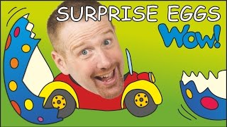 Surprise Eggs Toys for Kids from Steve and Maggie | English Stories for Children from Wow English TV