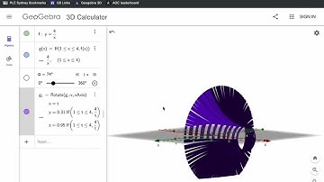 Solids of revolution in Geogebra