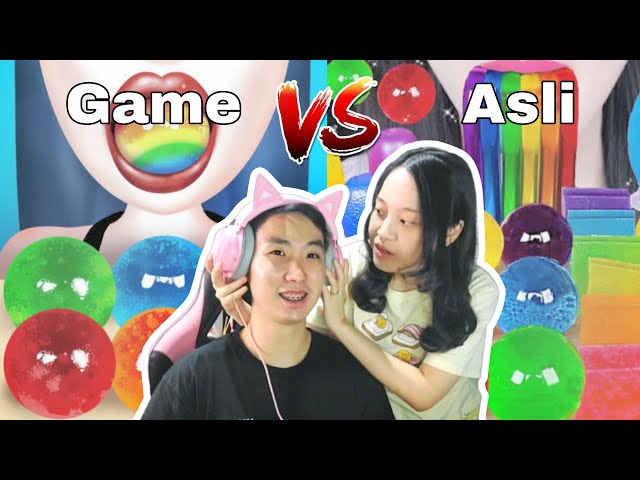 ASMR Jelly Bikin Geli atau Satisfying? [ASMR Rainbow Jelly] class=