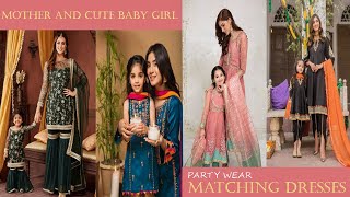 Mother and Cute Baby Girl Matching Party Wear Dresses 2022 | Mom and Daughter Dress Ideas 2022