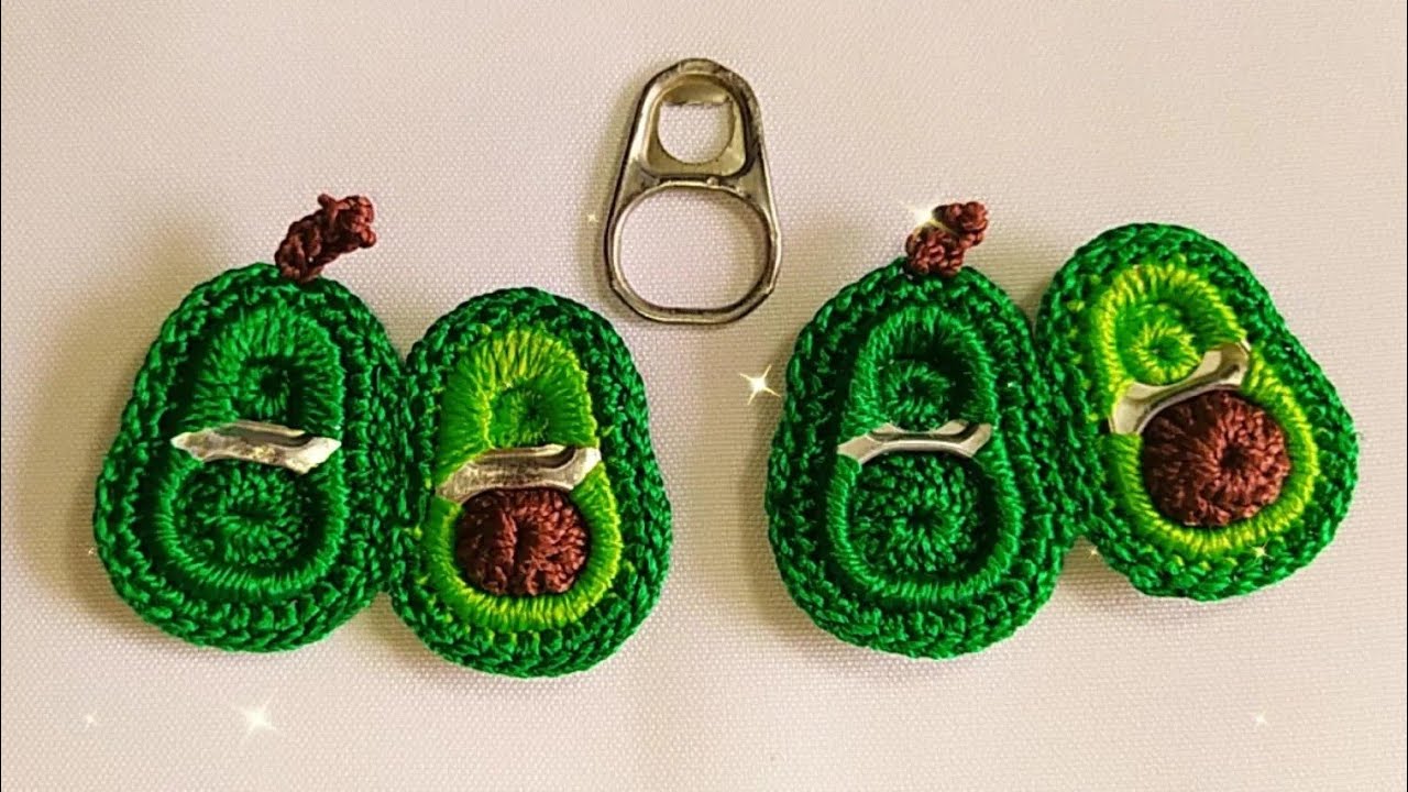ABACATE,IMÃ DE GELADEIRA EM CROCHÊ/RECICLANDO LACRE🥑🥑