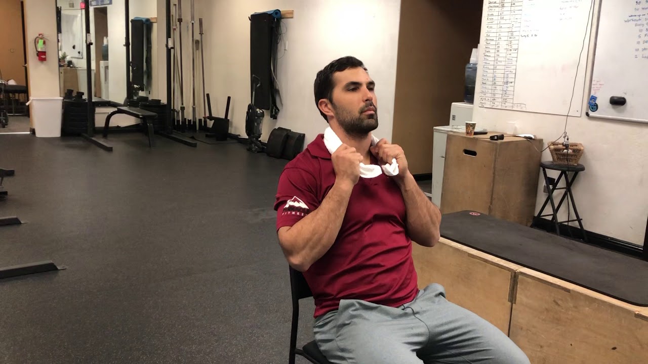 Seated neck extension with towel YouTube