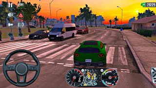 Taxi sim service || morning ride with cute girl dropping home luxury car green porche 💚 screenshot 3