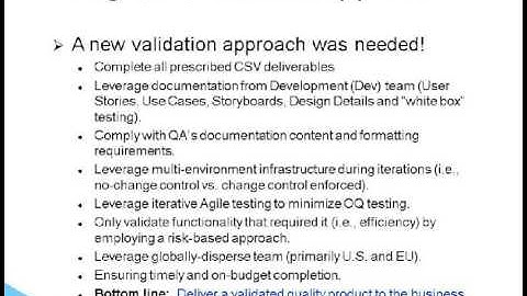 Agile Development and Validation for the Life Sciences - Can they co-exist Recording 08022012