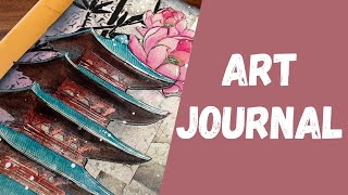 art journal  |  tiled background & big brush markers