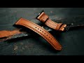 MAKING A PADDED LEATHER APPLE WATCH STRAP - ASMR