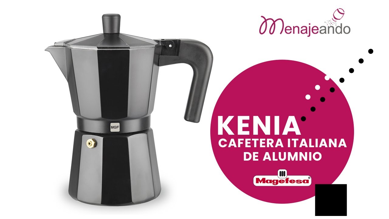 Cafetera MAGEFESA KENIA NOIR en aluminio esmaltado negro. - Menajeando