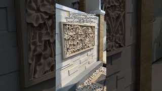 Desain batu alam dinding buat pagar dengan warna cantik untuk kategori pecinta desain klasik.