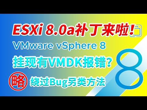 【老高分享】ESXi 8.0a补丁升级方法！添加现有VMDK报错的bug是否解决？另类解决加载现有vmdk报错的方法分享