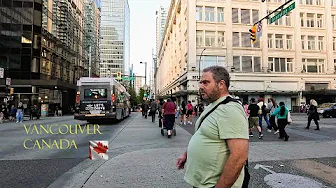 Vancouver Canada Downtown Walk Granville & Georgia Street - Chopin Polanaise Opus 26 No 1