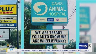 Battle of the boards, Animal Hospital vs Tires Plus store in Pensacola
