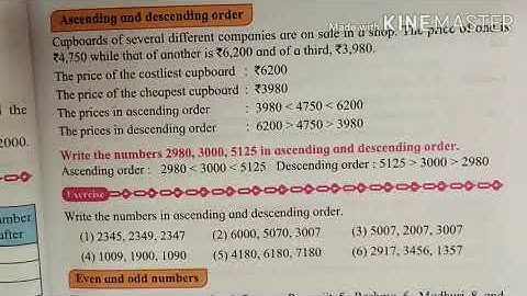 2.Number work( ascending and descending order)