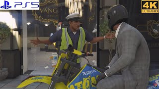 Full JEWELLERY STORE ROBBERY + EPIC ESCAPE WITH THE BIKES | Grand Theft Auto V | 4K PS5 gameplay Update