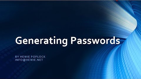 Generating Passwords
