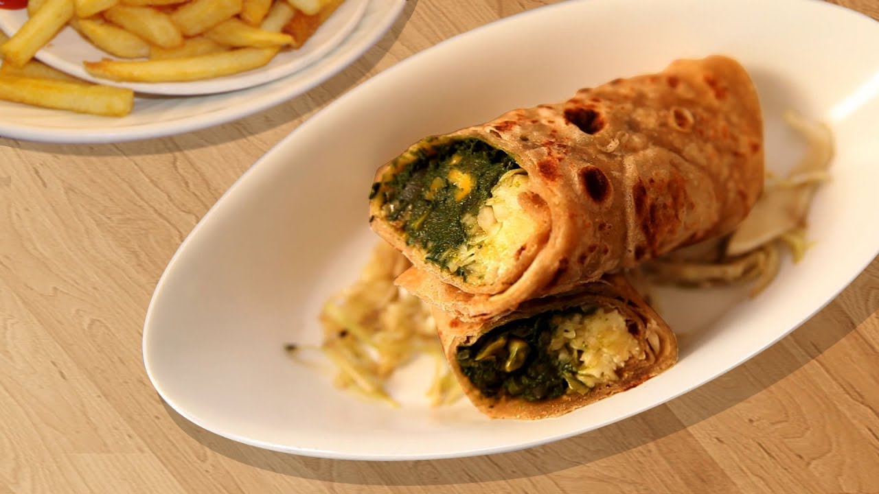 Quick Snack Spinach Corn Cheese Roti (Tortilla) Roll By Joel | India Food Network
