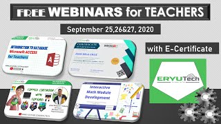 FREE WEBINARS for TEACHERS with E-Certificate [ ERYUTech ] [September 25, 26 & 27, 2020] screenshot 4