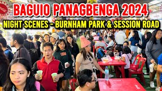 BAGUIO PHILIPPINES - PANAGBENGA 2024 | Night Walk Tour, Night Scenes & Street Foods in Baguio City!