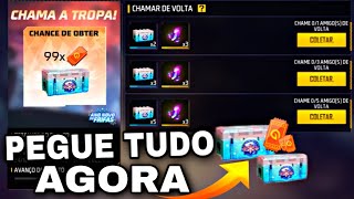 COMO CHAMAR AMIGO DE VOLTA NO FREE FIRE - E COMPLETA O EVENTO CHAMA SUA  TROPA! 