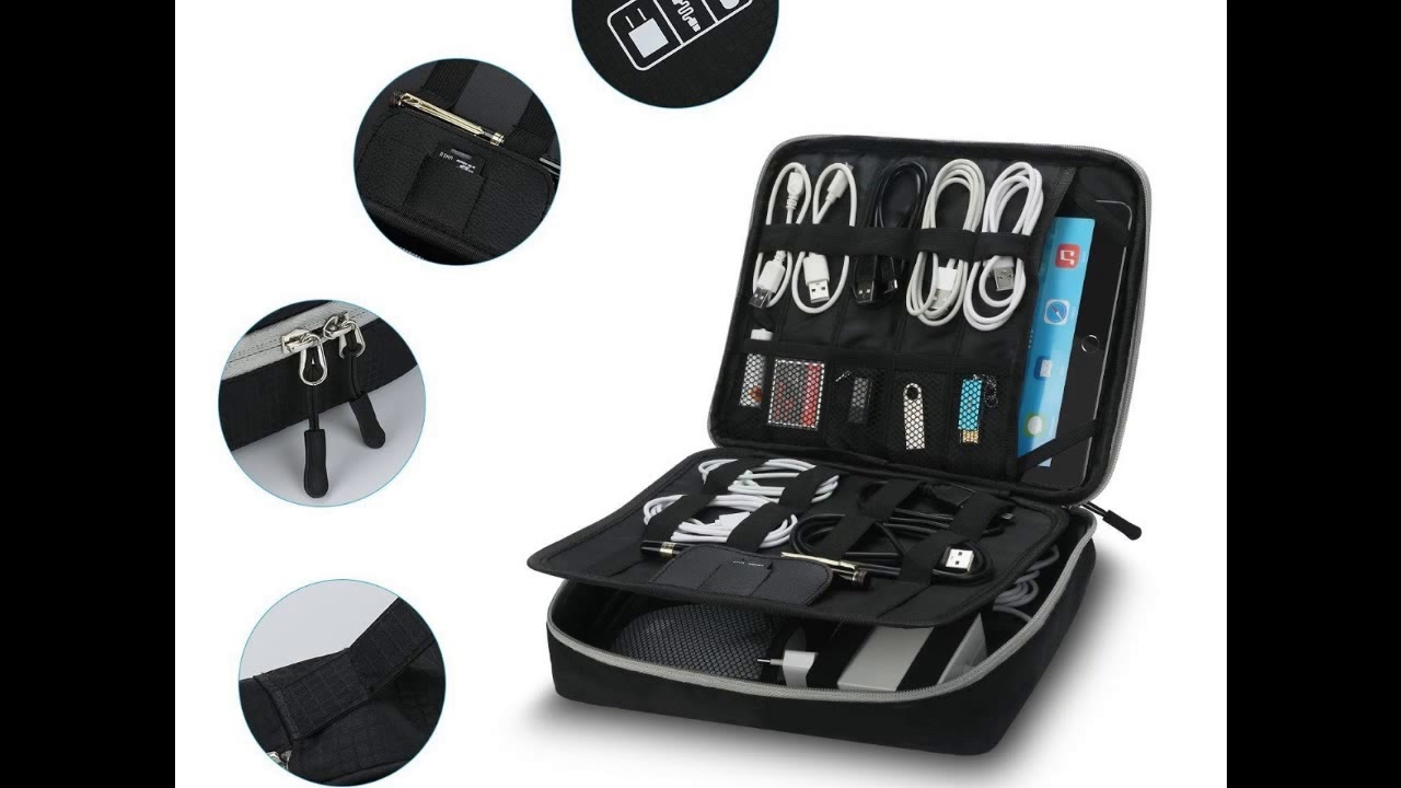 Travel Electronics Organizer, Cable Organizer Bag by Vivefox
