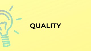 What is the meaning of the word QUALITY?
