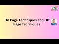 On-Page Techniques and Off-Page Techniques | Digital Marketing | SNS Institutions