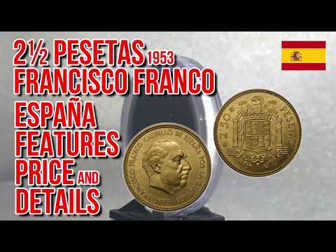 1953 2½ Pesetas Francisco Franco | Spanish coin | old coin