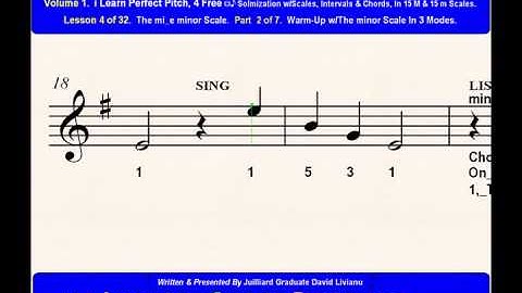 Part 2b. LESSON 4 of 32, The mi_e minor scale. EAR TRAINING EXERCISES